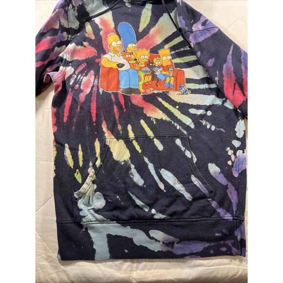 The Simpsons Hoodie Mensmedium Tie Dye Pullover Sweatshirt Mad Engine Cartoon TV - Picture 5 of 5